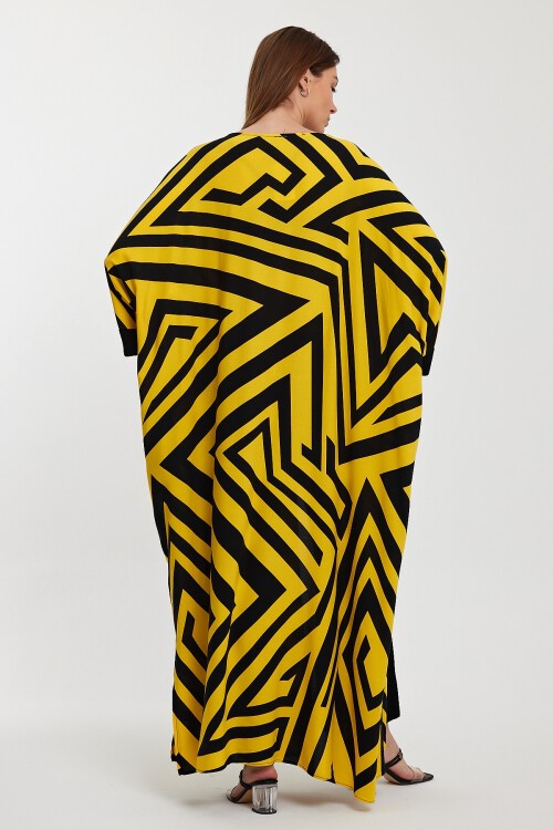 1015 Kadın Desenli Alt&Üst Kaftan Takım