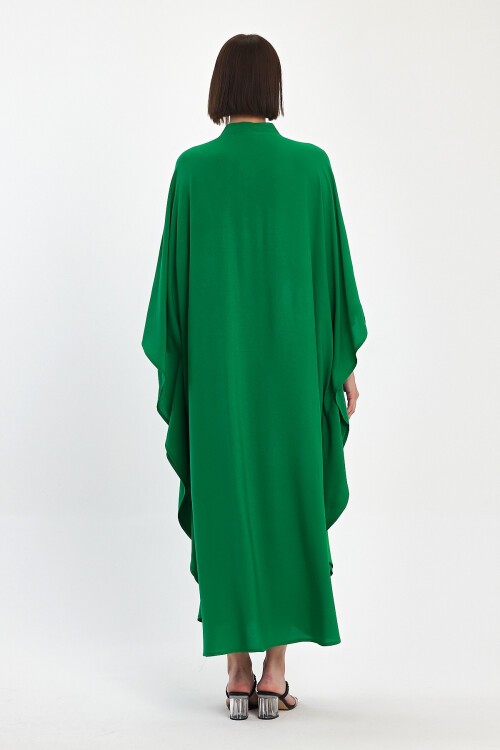 1033 Kadın Hakim Yaka Düğme Kapamalı Nakış Detaylı Cepli Büyük Beden Gömlek Elbise