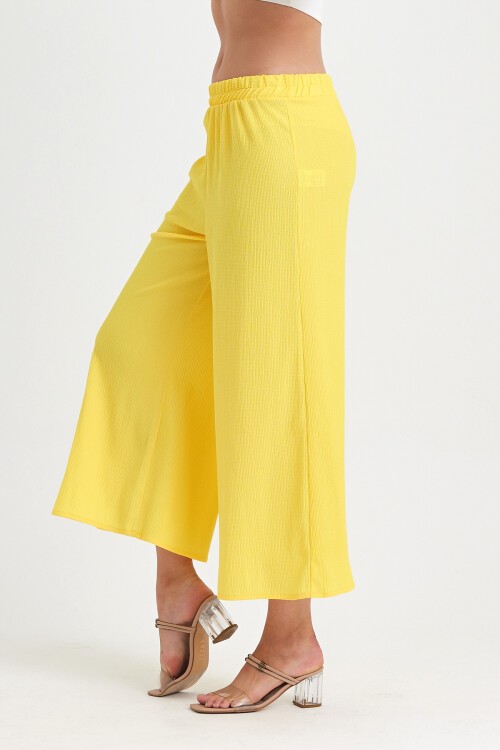 913 Sarı Otantik Nakış Püskül Detay Bürümcük Pantolon