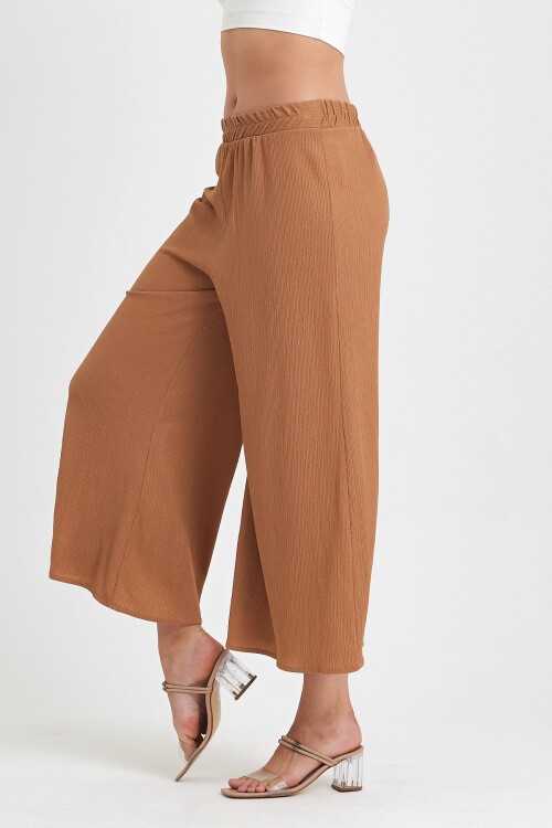 914 Kiremit Büyük Beden Otantik Nakış Püskül Detay Bürümcük Pantolon