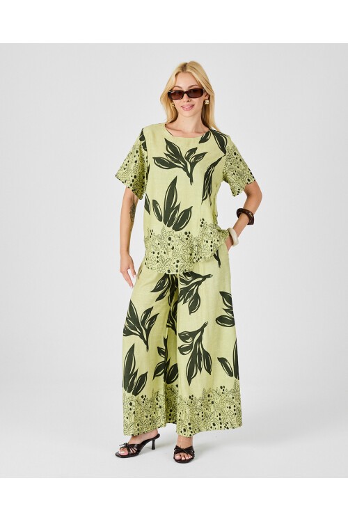 V201 Kadın Yuvarlak Yaka Cepli Bel Lastikli Alt Üst Takım