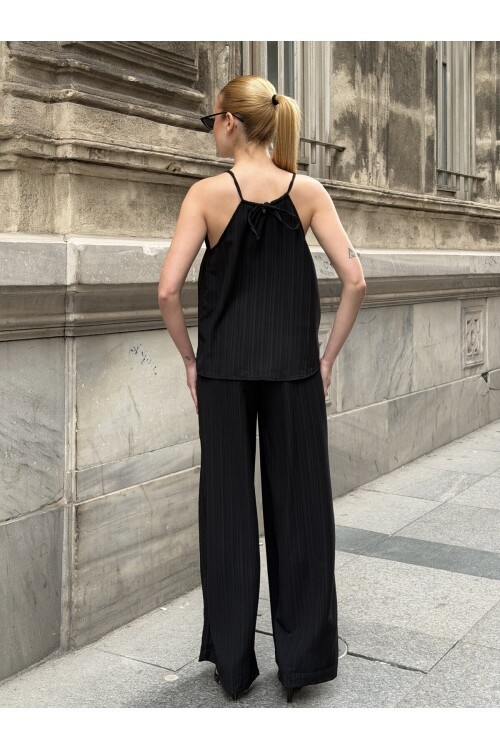 V431 Siyah İp Askılı Tarak Boşluğu Takım