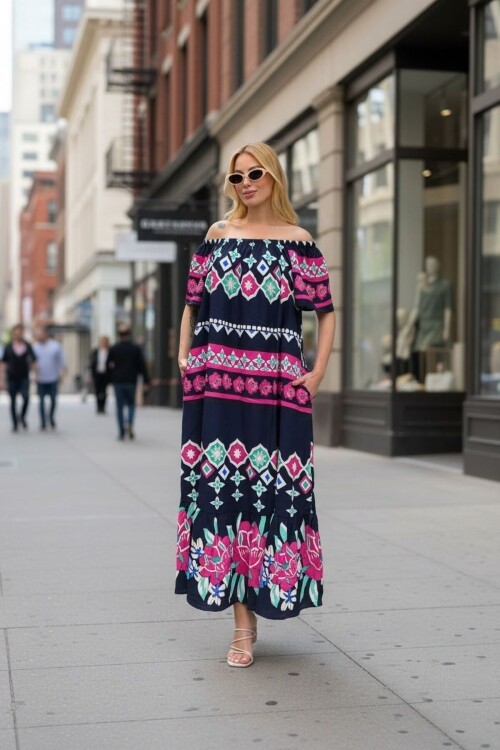 V136 Madonna Yaka Kısa Kol Ekonomik Elbise