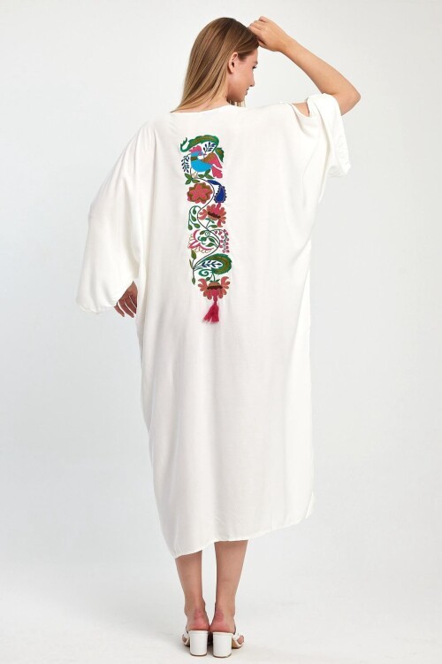 2829 Etnik Nakışlı Gömlek Elbise