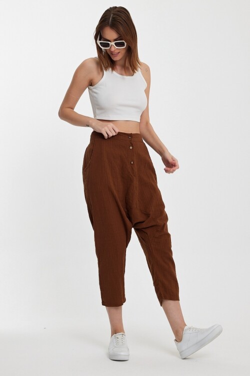 5326 Kahve Şalvar Pantolon