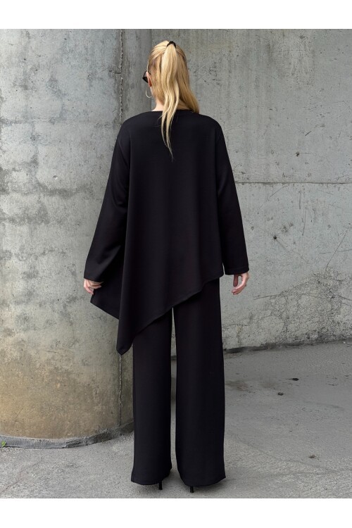 V231 Siyah Yırtmaçlı Oysho Takım