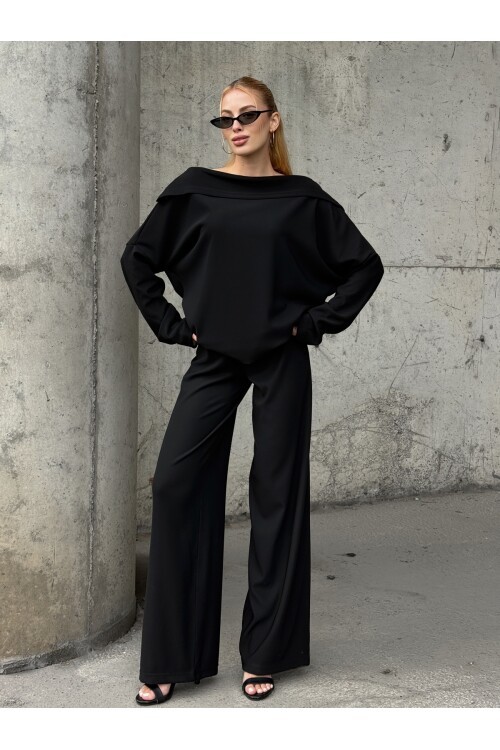 V234 Siyah Madonna Yaka Oysho Takım