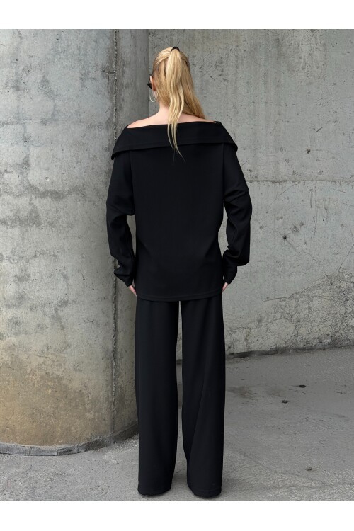 V234 Siyah Madonna Yaka Oysho Takım