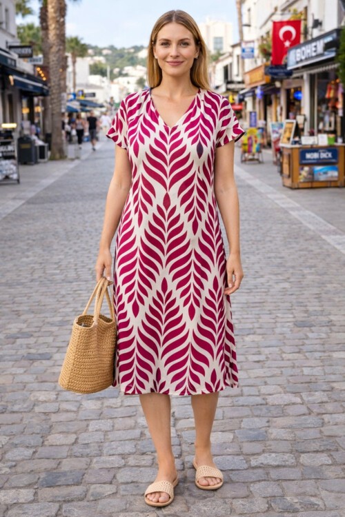 V4 Kısa Kollu Ekonomik Elbise