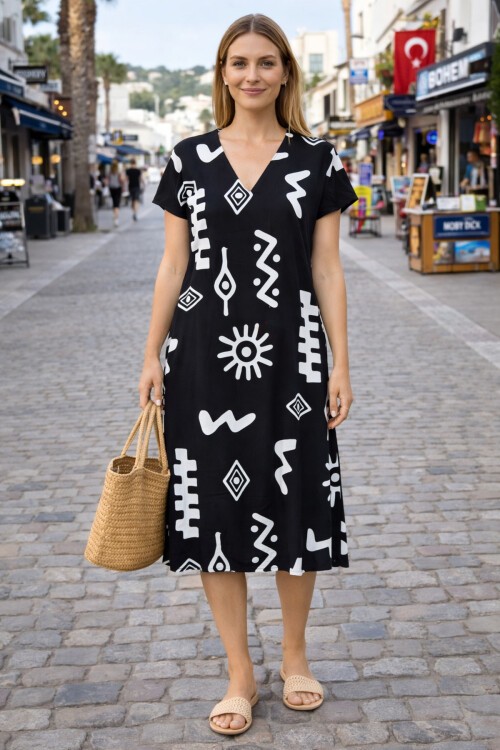 V4 Kısa Kollu Ekonomik Elbise