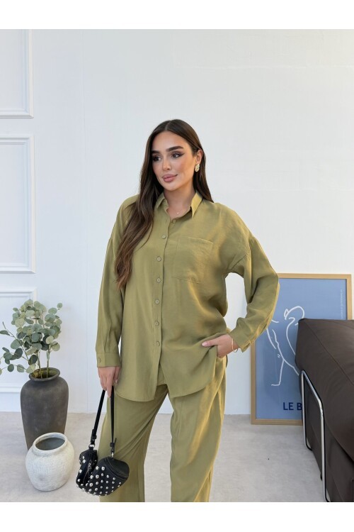 V558 Hardal Modal Cupro Takım