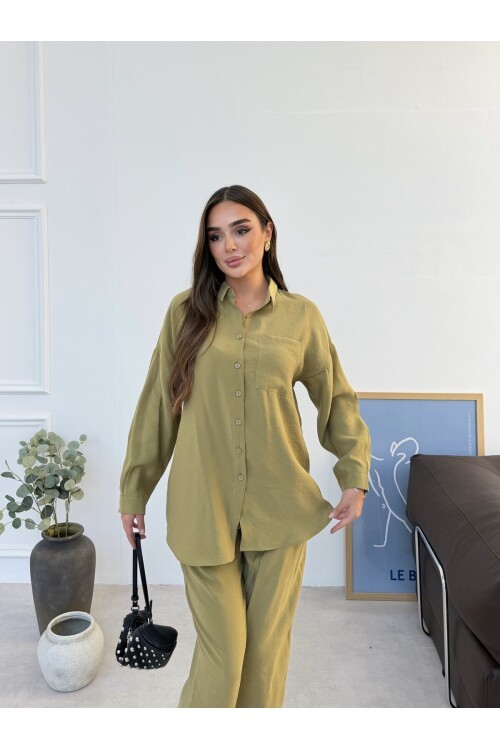 V558 Hardal Modal Cupro Takım