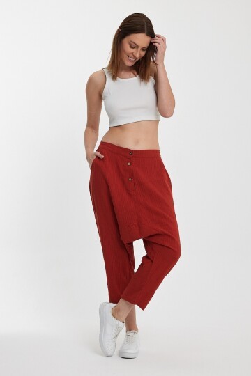 5326 Kiremit Şalvar Pantolon