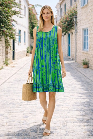 V12 Kadın Askılı Eteği Fırfırlı Elbise