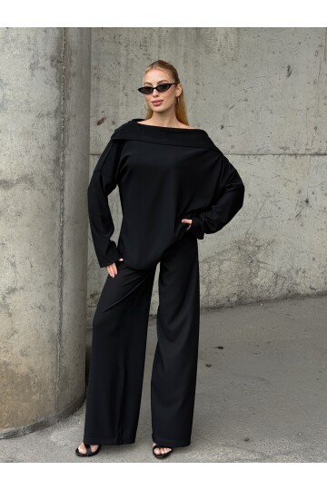 V234 Siyah Madonna Yaka Oysho Takım