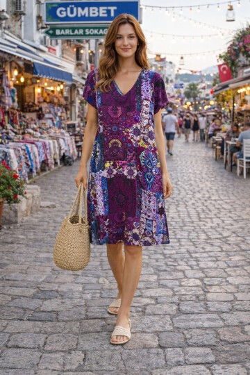 V4 Kısa Kollu Ekonomik Elbise