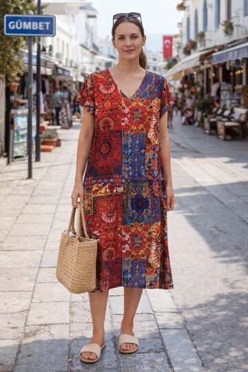 V4 Kısa Kollu Ekonomik Elbise